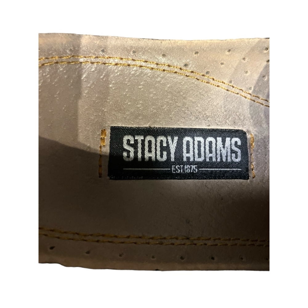 Stacy Adams Light Brown Leather Dress Shoes Loafers Square Toe Size 8 - Picture 5 of 9